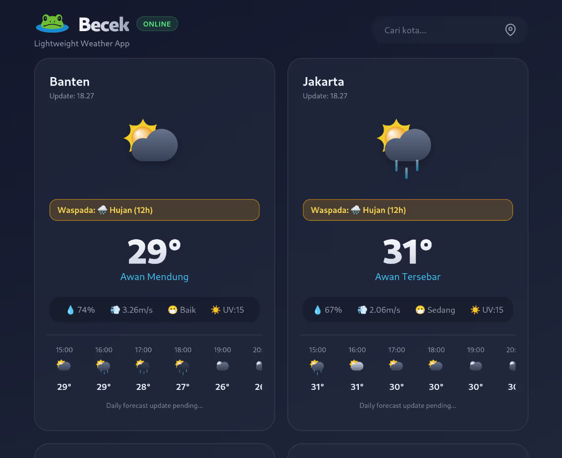 Becek Lightweight Weather App